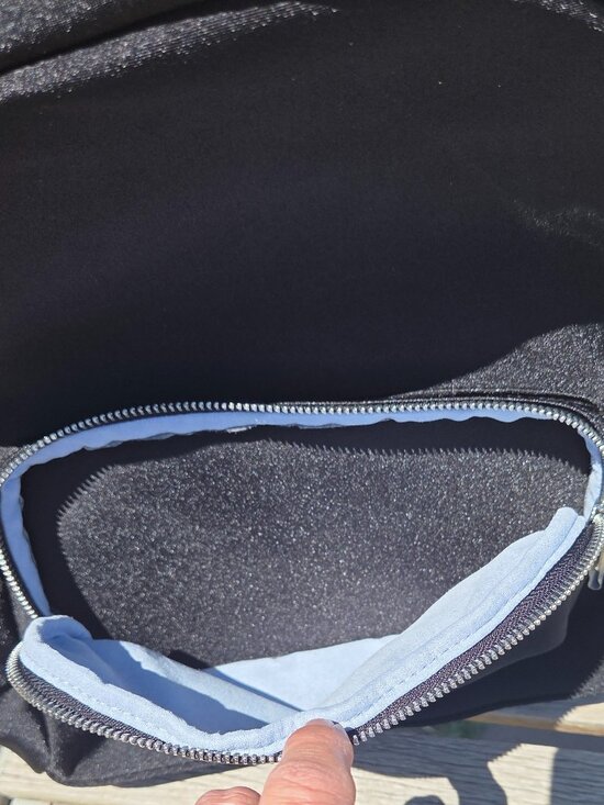 MUGLER Unisex Neoprene-Like Fabric Backpack Black w/Silvertone Accents NWOT main image 4